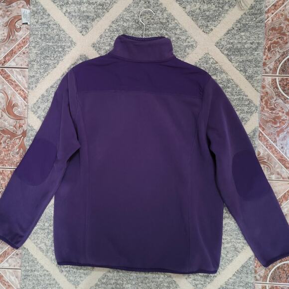 Green Tea Retro Purple Plum Zippered Fleece Cozy Jacket - Picture 2 of 5